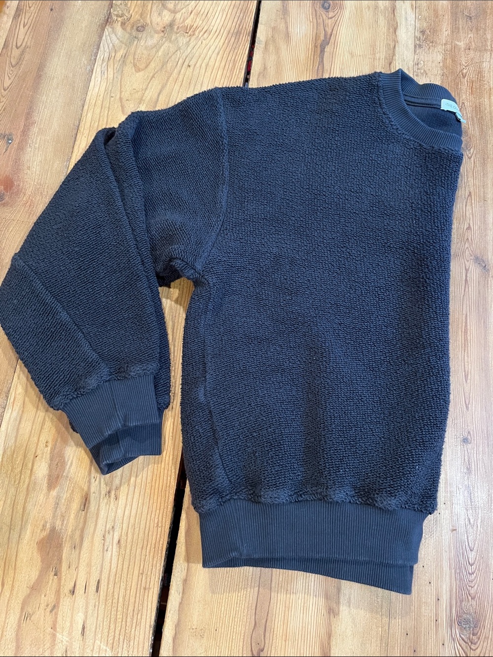 THE ODDER SIDE M Gunmetal Black Inside Out Crew Neck Sweatshirt